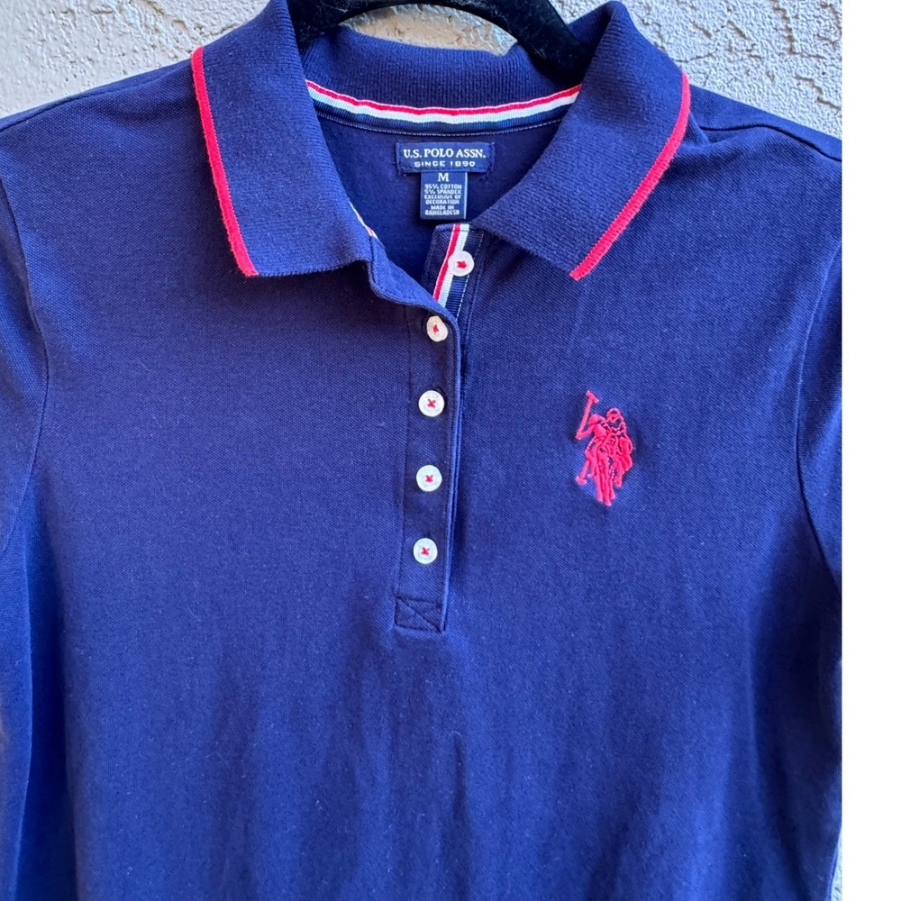 US Polo Womens Navy Blue Dress Collared Preppy Academia Collegiate Tennis - Picture 3 of 10